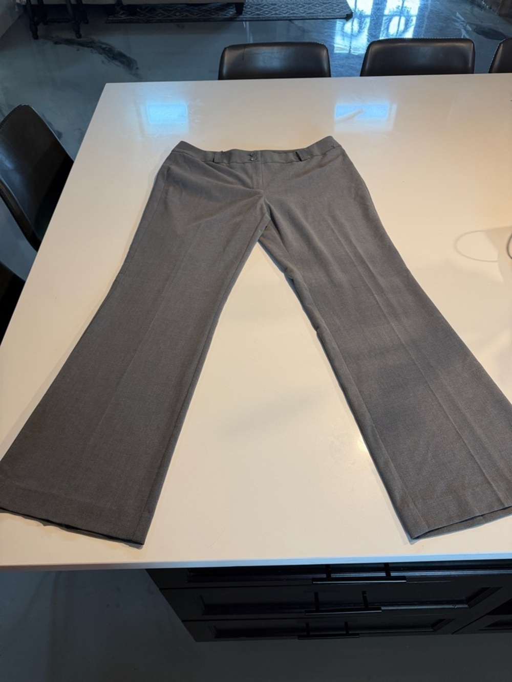New York & Co Stretch Gray Wide-Leg Dress Pants 14